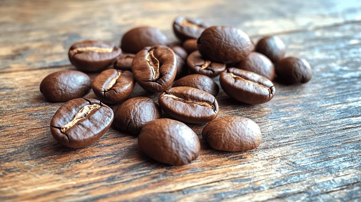 Raw coffee beans on the table - Can You Eat Coffee Beans Safely and Healthily