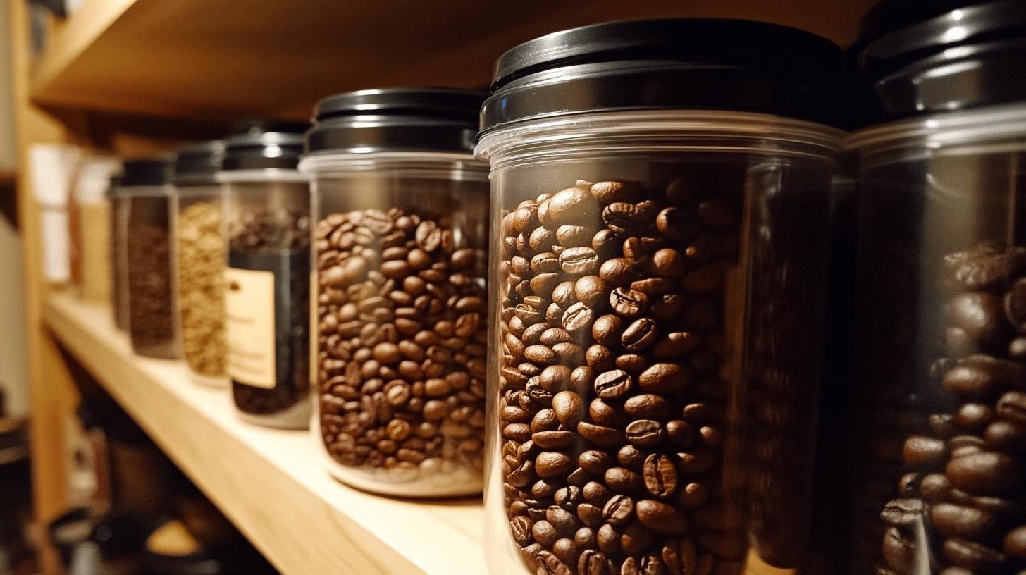 Coffee beans in jars on the shelf - Do coffee beans go bad? 