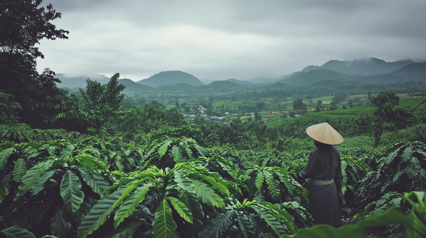 Picture of a coffee beans farm- Robusta Coffee Beans: Strong Flavor, High Caffeine