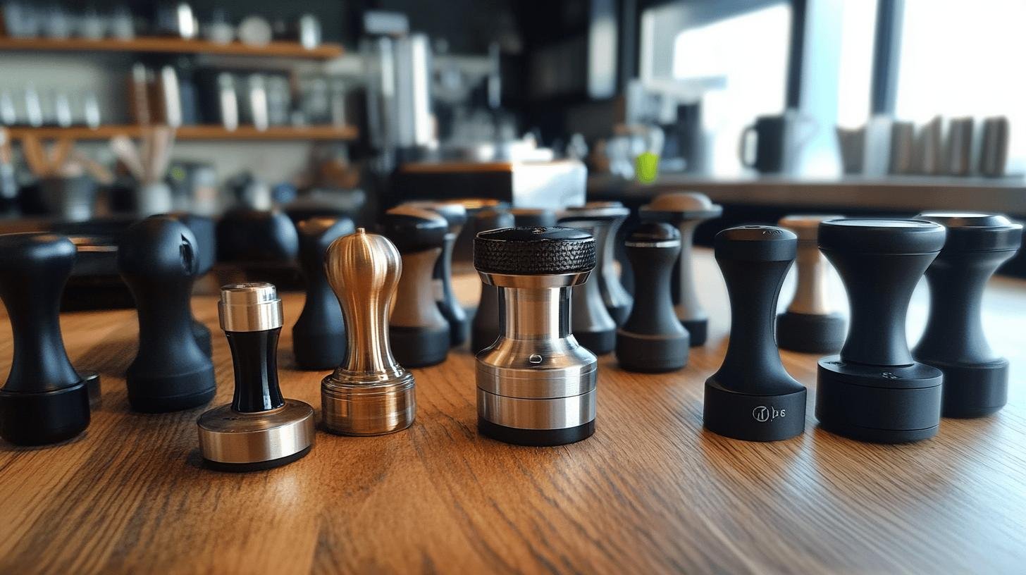 Coffee tampers on the table - Tamper Coffee Beans for Perfect Espresso Shots