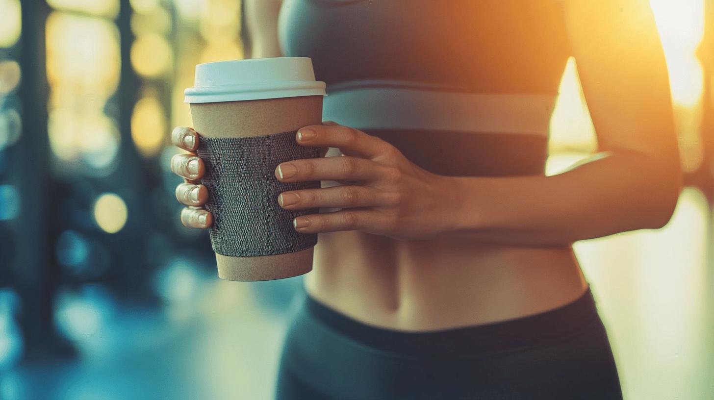 Sportswoman holding a coffee cup- Coffee Before or After Workout: Maximize Benefits