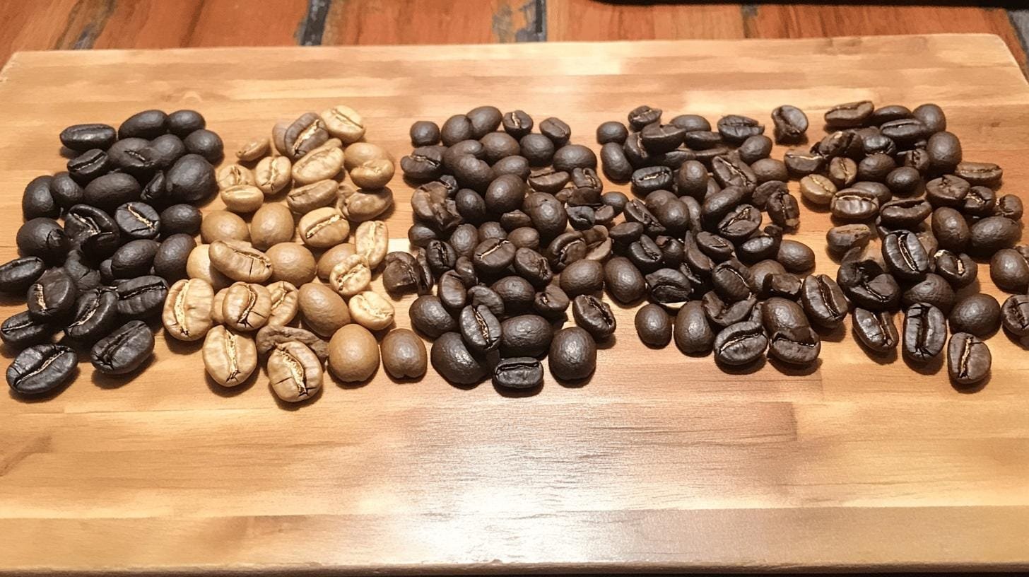 Light and Dark roasted coffee beans on the table - How to Brew Single Origin Coffee Perfectly