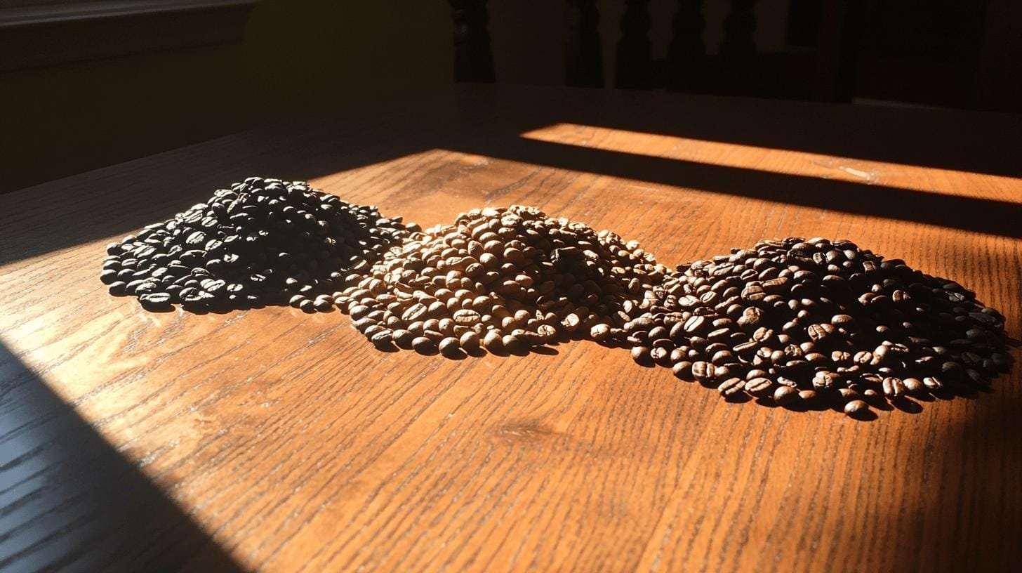 Raw Coffee beans on the table - Is Espresso Roast the Same as Espresso? The Definitive Answer