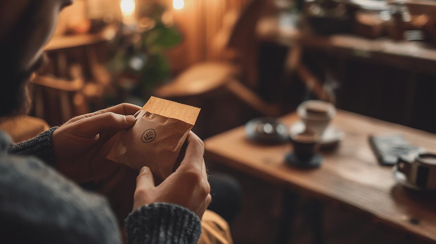 Man holding a pack of coffee beans— Difference Between Micro Lot and Nano Lot Coffee