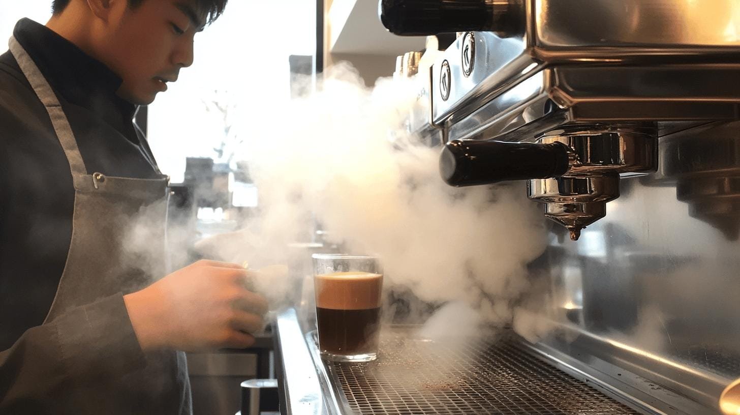 Steam coming out from a coffee making machine- What Are Specialty Coffee Drinks: A Flavorful Exploration