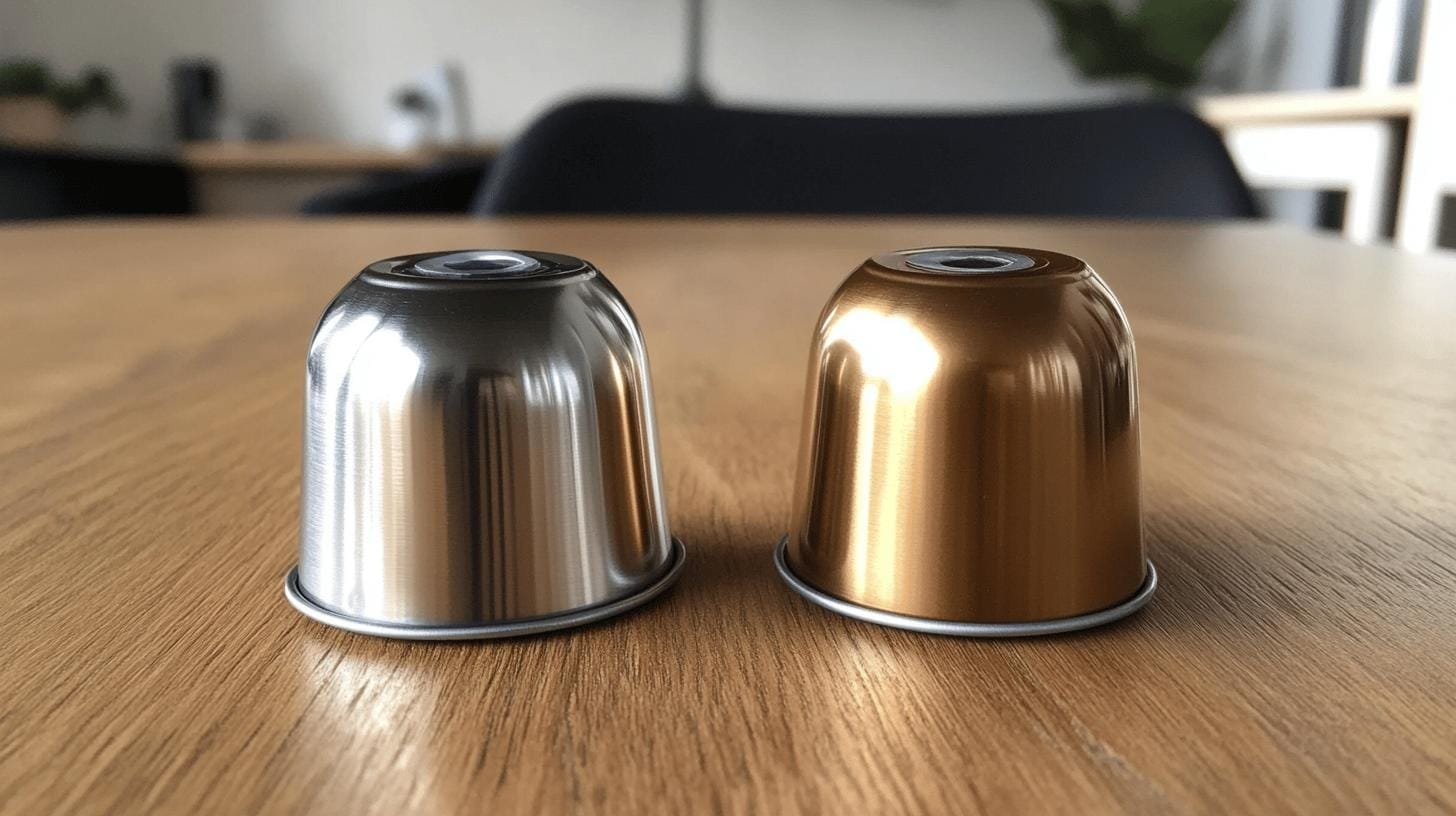 Steel coffee pods on a table- How Many Times Can You Use a Coffee Pod? 