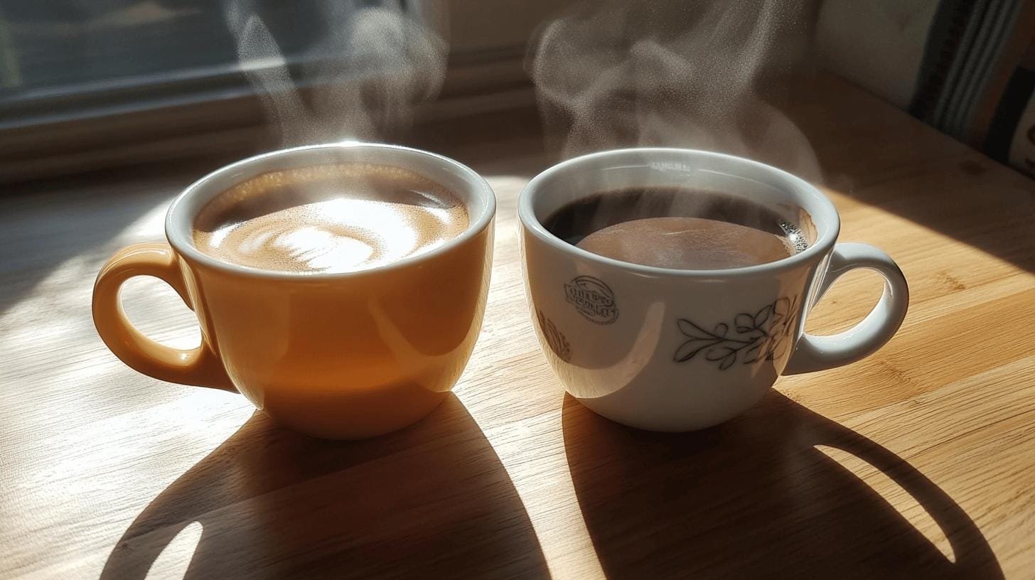 Two cups of coffee - Medium vs Dark Roast Coffee: Flavorful Differences Revealed