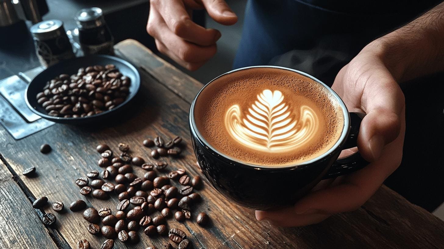 A cup of coffee and coffee beans on a table - What Is Considered a Premium Coffee Find Out-4.jpg