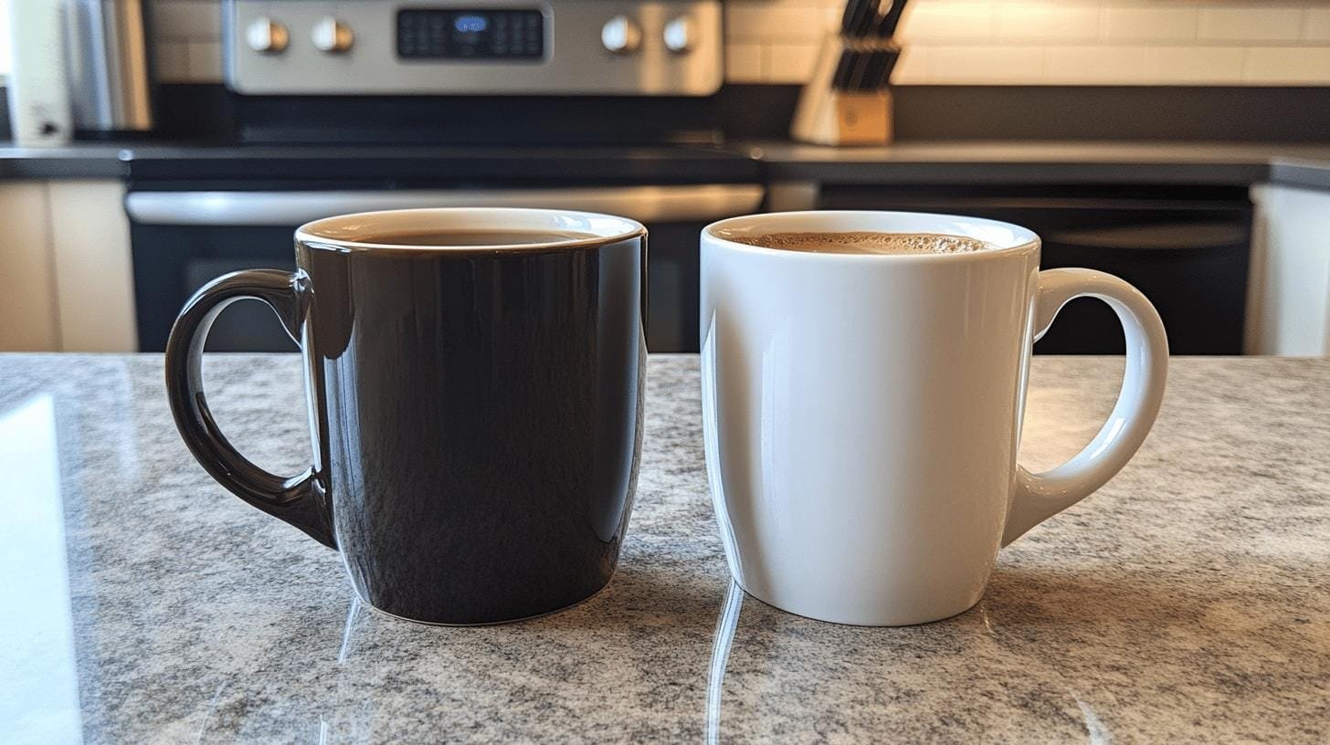 2 cups of coffee on the table - Light vs Dark Roast Coffee: Flavor Showdown