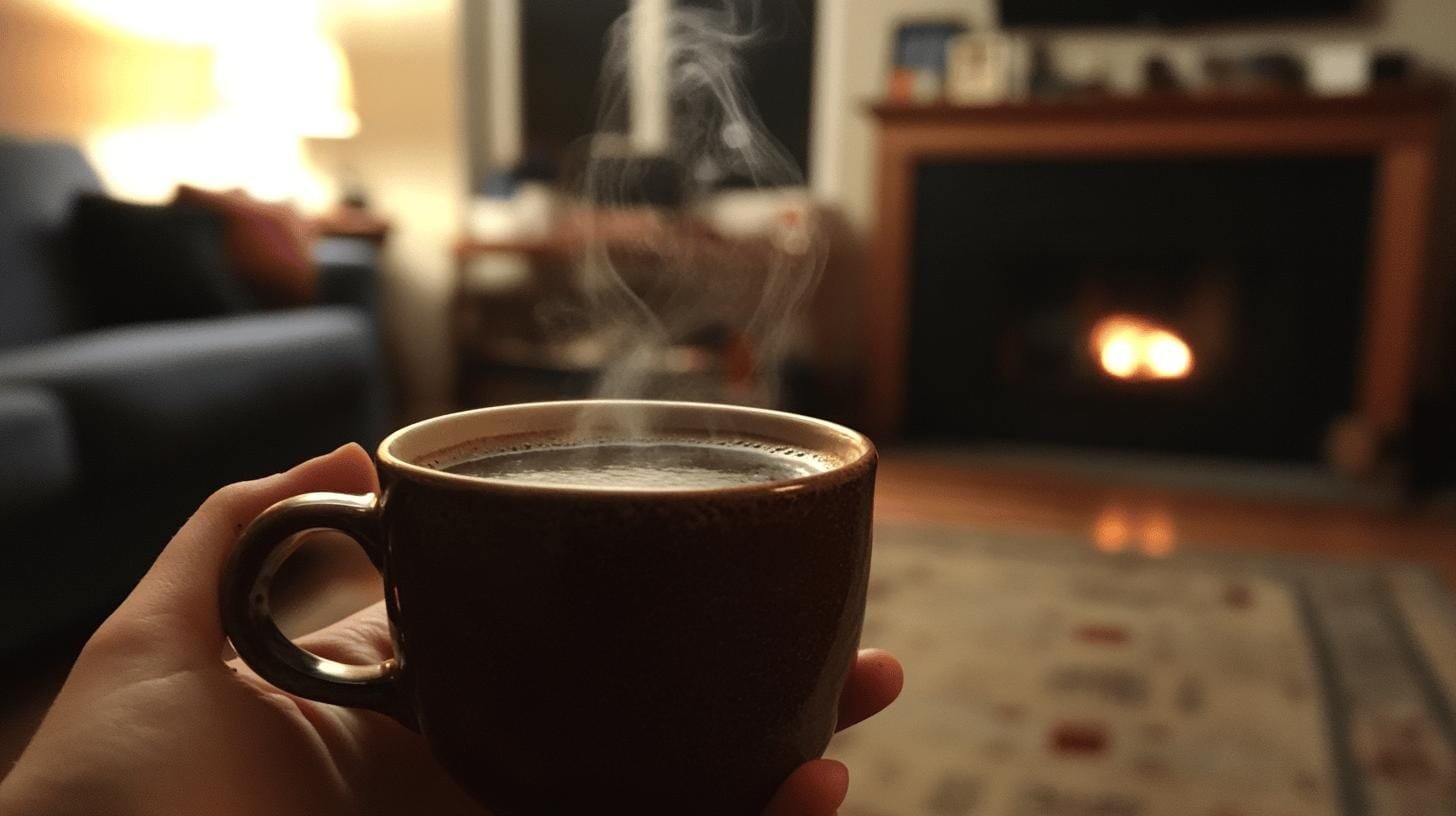 Hand holding a cup of coffee in a room - Caffeine-Free Best Instant Coffee.jpg