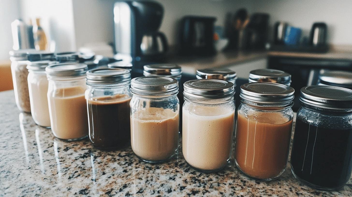 Coffee creamers on a kitchen counter- Is Coffee Creamer Bad for You? Find Out