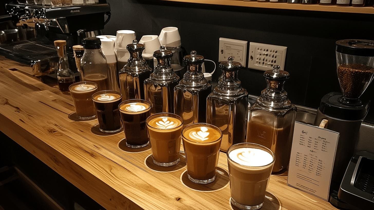 Coffee brewing equipment pouring coffee into a cup - Coffee Flavors Syrup.jpg
