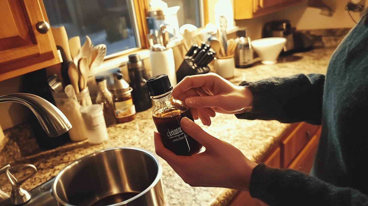 Girl opening a bottle while standing over a kitchen counter - Coffee Blend Extract.jpg