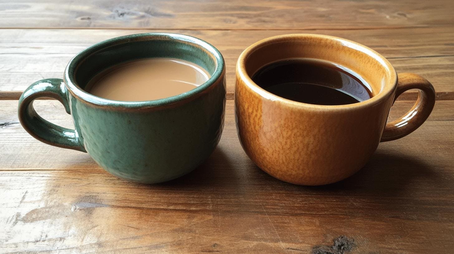 A cup of dark coffee and light coffee - Light vs Dark Roast Coffee: Flavor Showdown