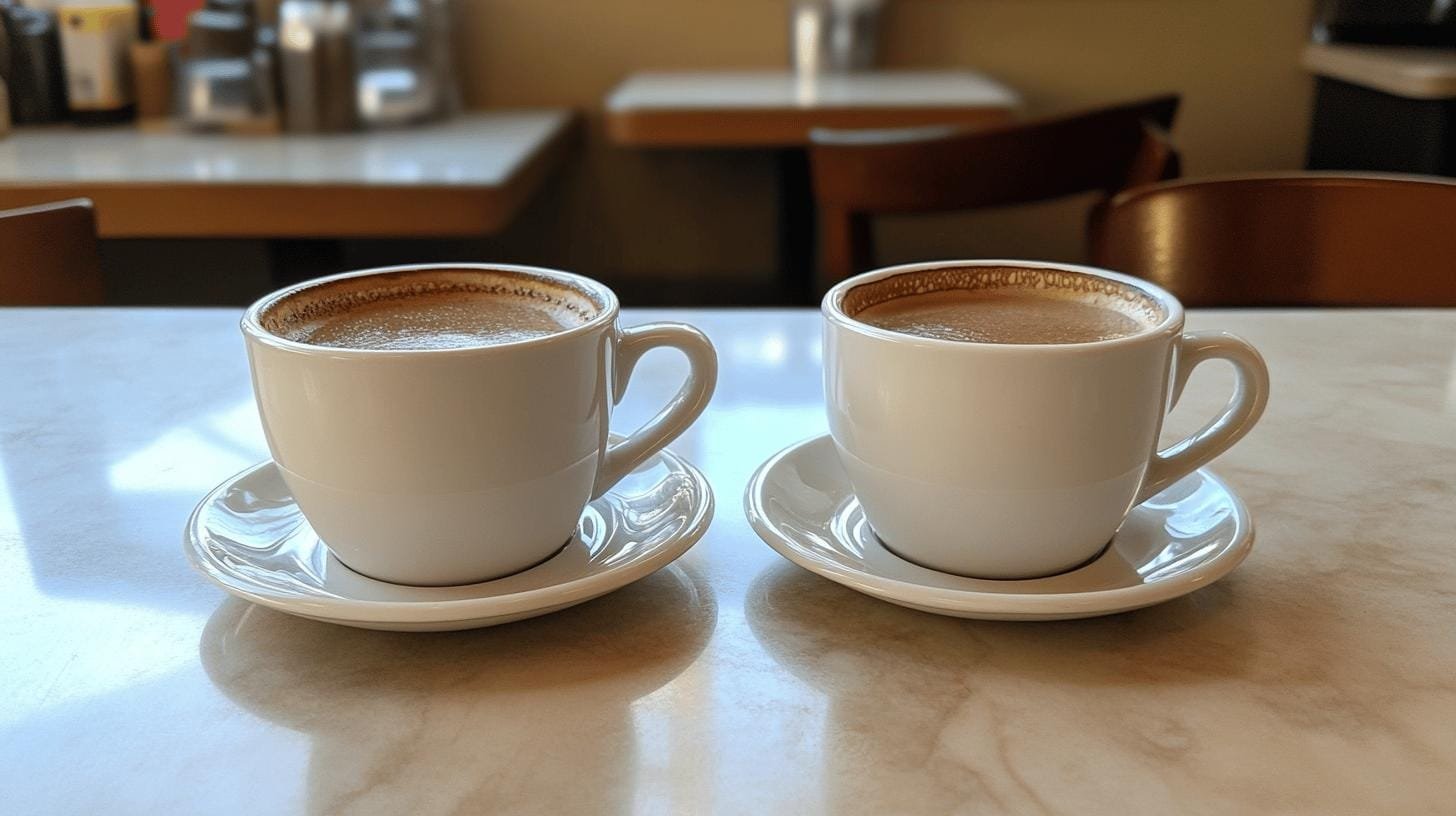 2 cups of coffee on a table— What Happens When You Switch to Decaf Coffee?