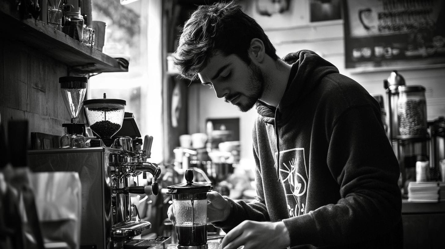 Man using a coffee brewing equipment- Why Coffee Tastes Sour.jpg