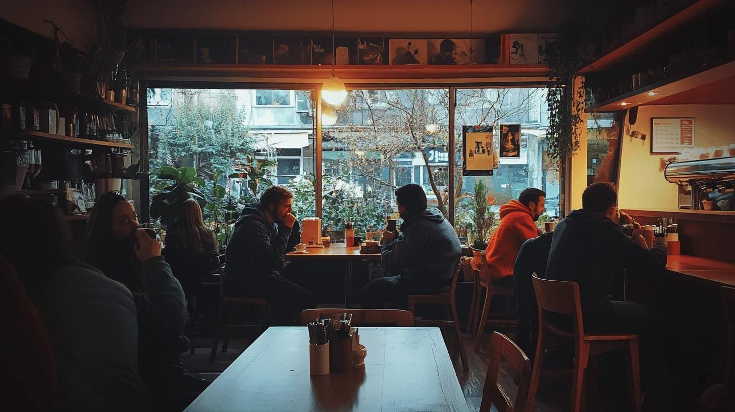 People sitting in a pub - Coffee Culture Around the World: A Fascinating Journey 