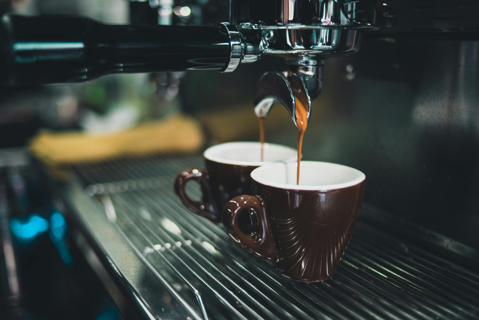 Espresso machine pouring coffee into 2 cups -  Most Complex Coffee Machine.jpg