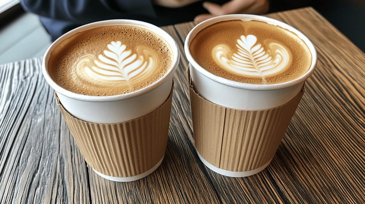 2 paper cups of coffee on a table- Decaf Coffee and Inflammation.jpg