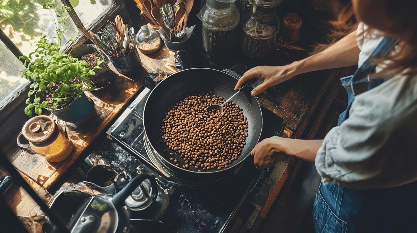 A girl roasting coffee beans at home - Can Caffeine Cause Stress?.jpg