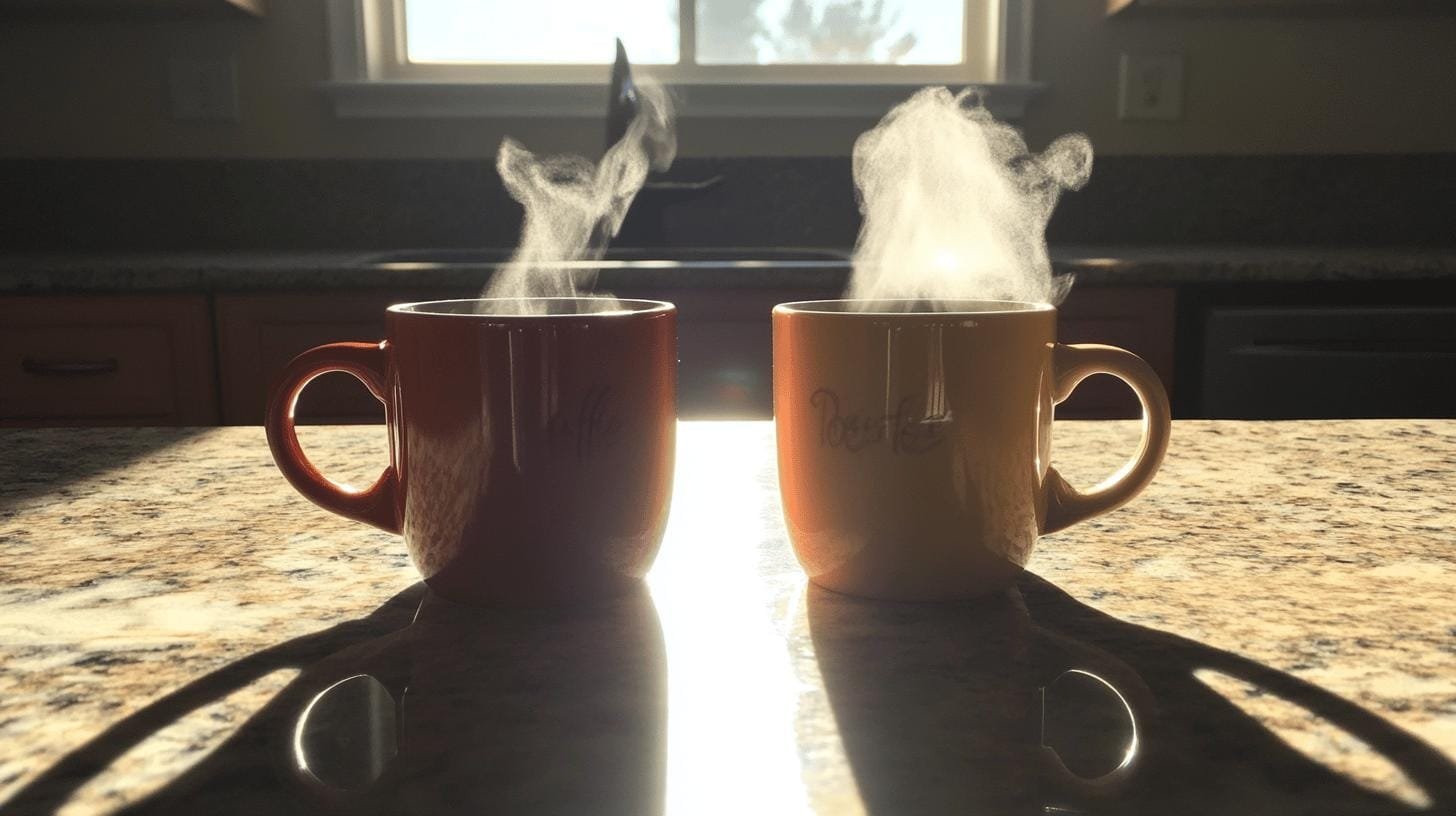 Two cups of hot coffee on a table - Decaf Coffee and Diabetes.jpg