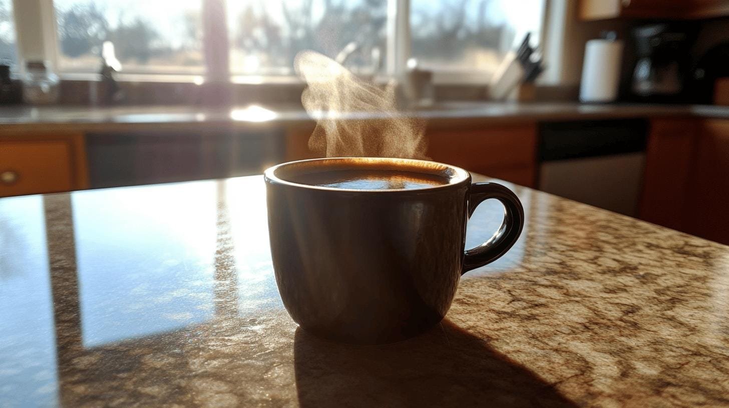 A steaming cup of coffee on a table - Coffee and Gut Inflammation.jpg