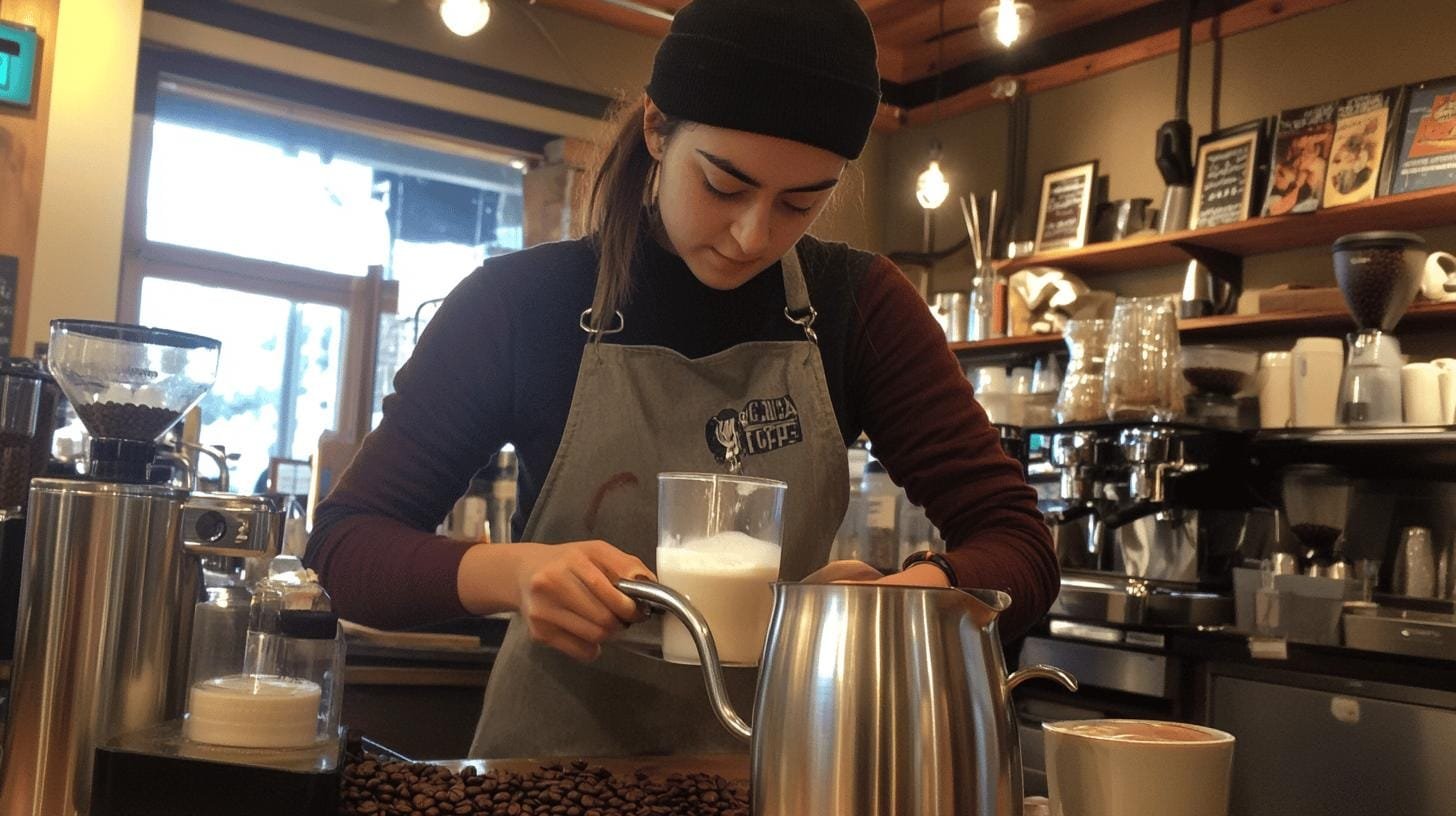 A barista making coffee - Types of Latte Art.jpg