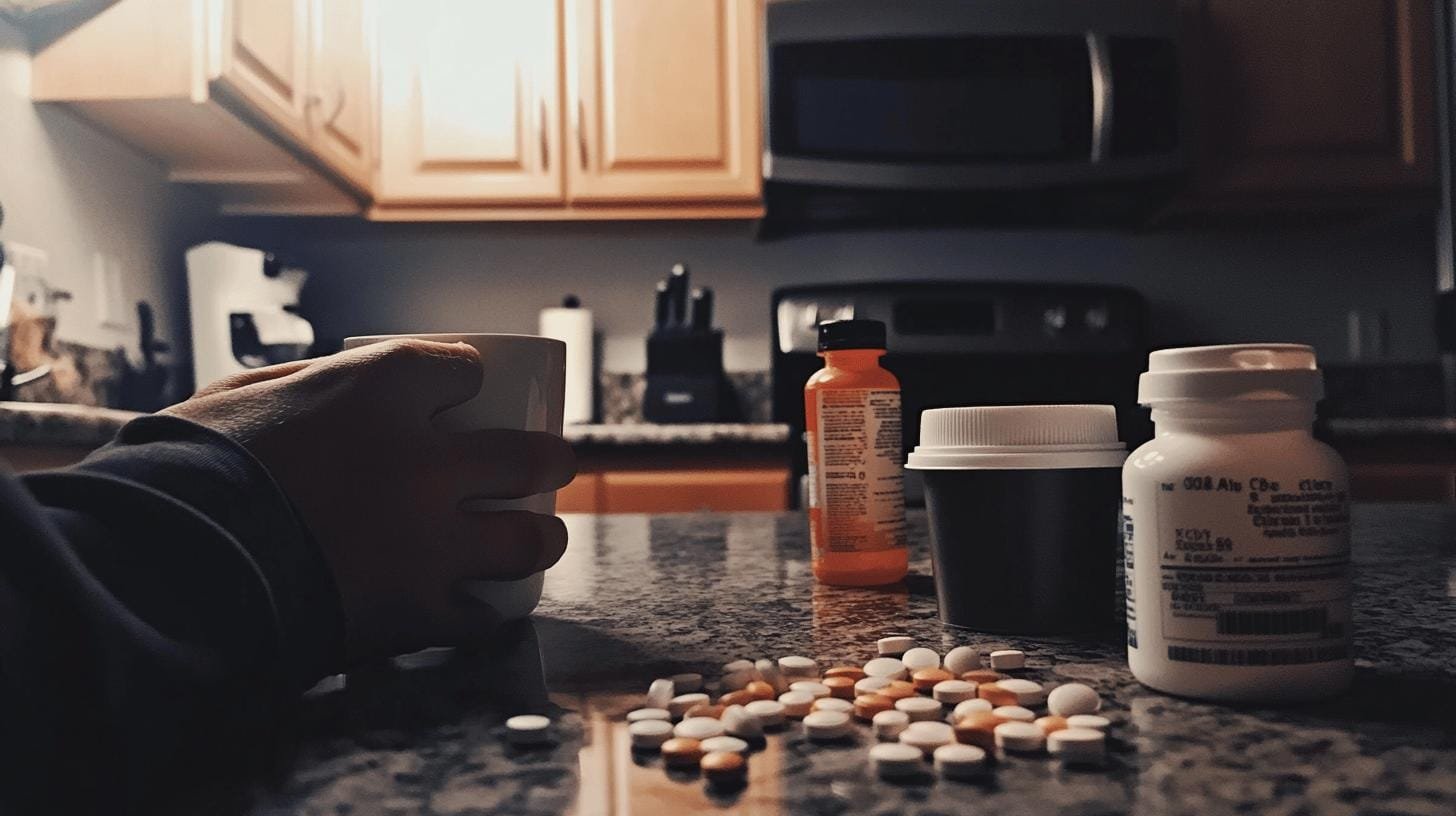 Pills scattered on a table - Acceptable Caffeine Intake.jpg