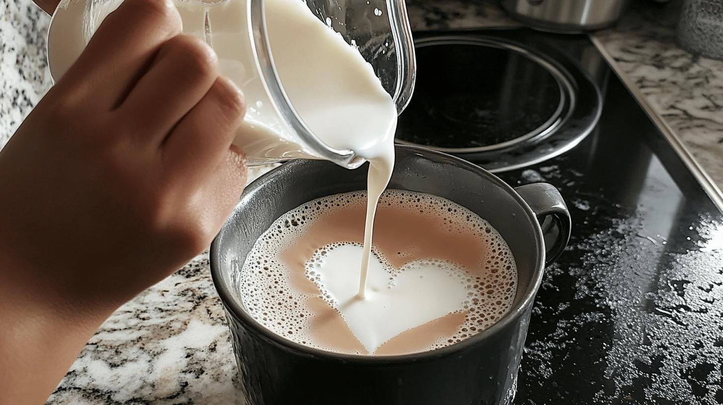 Barista pouring milk into a cup of coffee to create latte art - Can You Make Latte Art Without Steamed Milk?.jpg