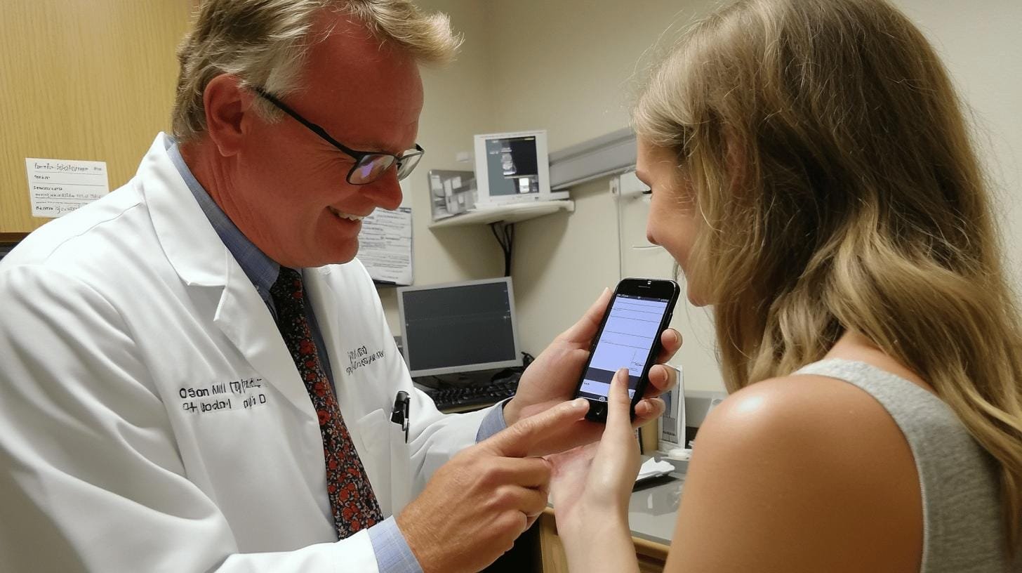 Doctor showing phone to patient - Allergic to Caffeine Test 1.jpg