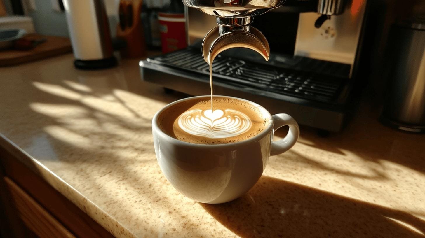 Barista making latte art with a coffee machine - Latte Art with Milk Frother.jpg