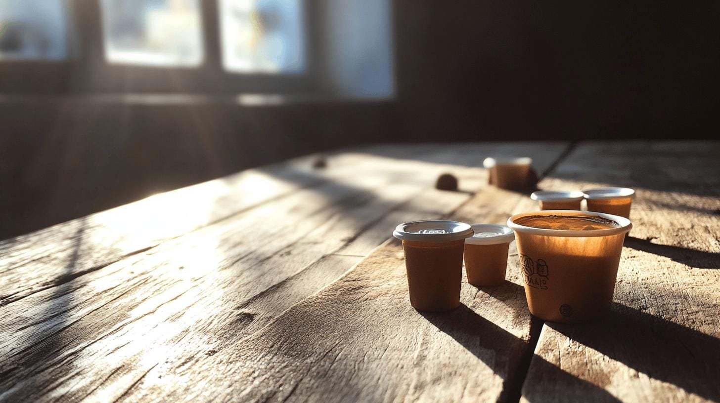 Coffee pods on a wooden table - What Kind of Coffee Does Keurig Offer?.jpg