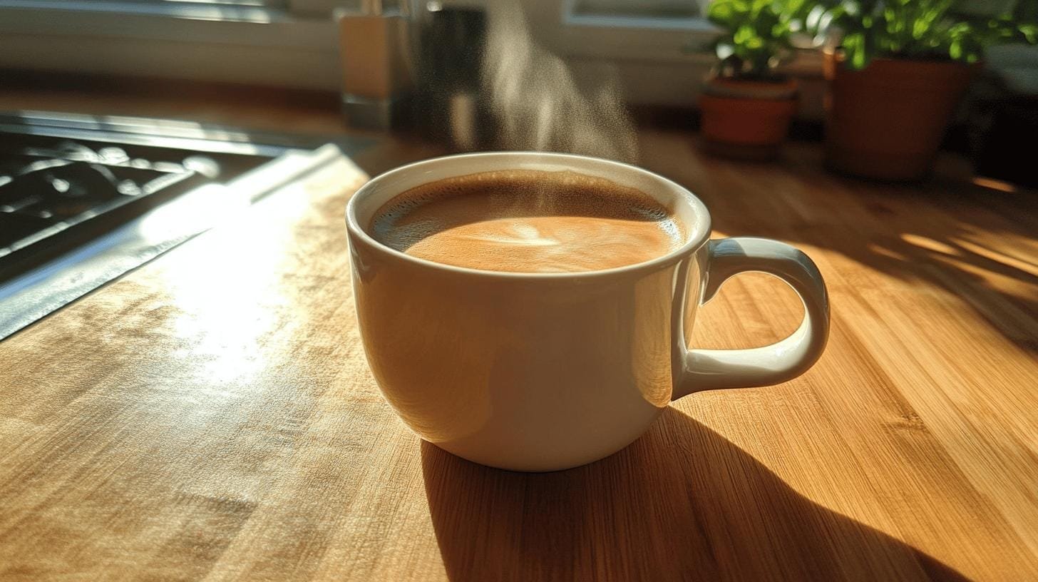 A cup of cappuccino on a kitchen counter - Coffee for Non Coffee Lovers.jpg