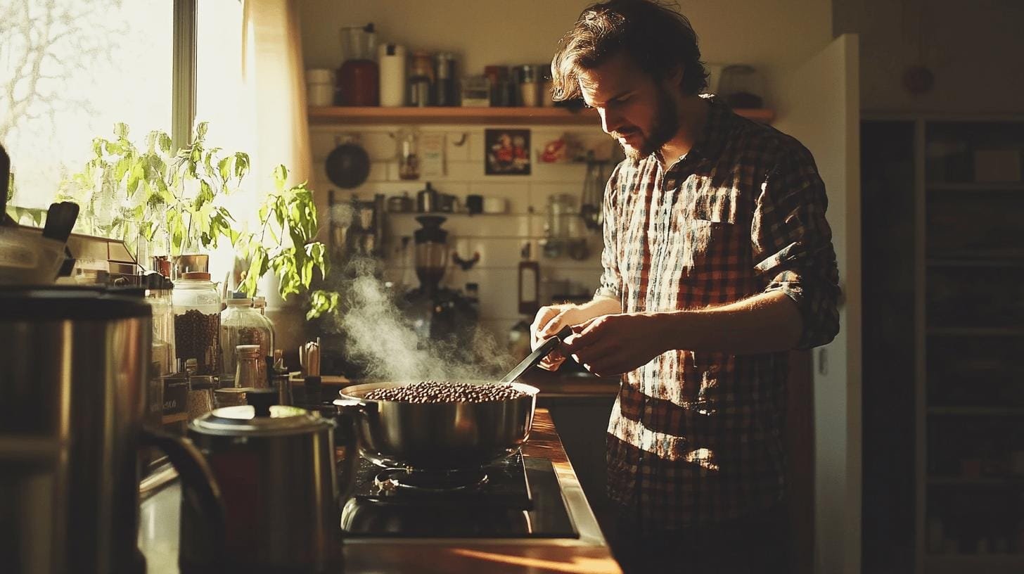 Man roasting coffee beans at home- ADHD and Caffeine Metabolism.jpg