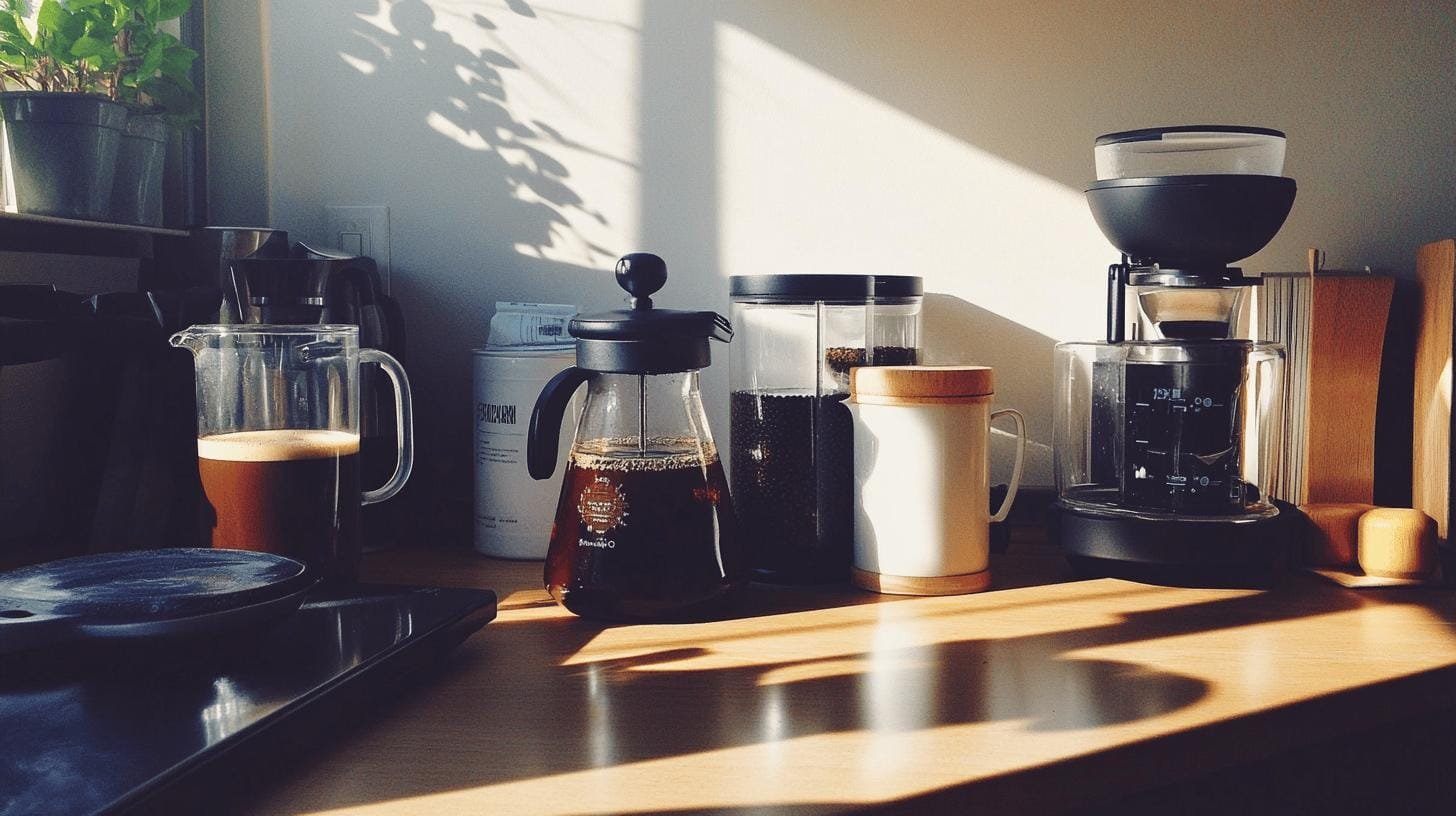 Coffee makers on a kitchen counter - Bold Coffee vs Regular.jpg