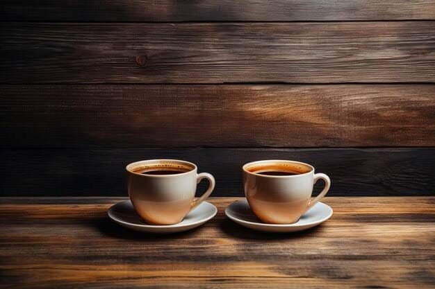 2 cups of coffee on a dark wooden background - Is Bold Coffee Dark Roast?