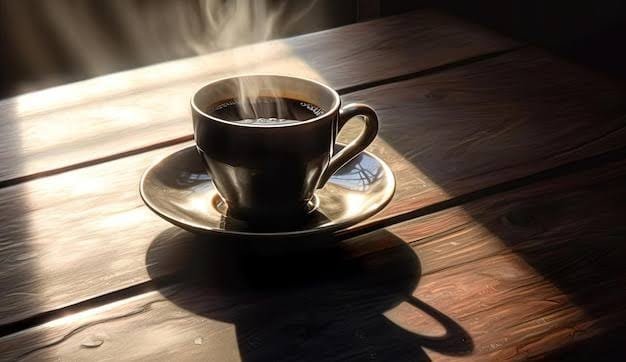 A steaming cup of coffee on a wooden table - Medium vs Bold Coffee