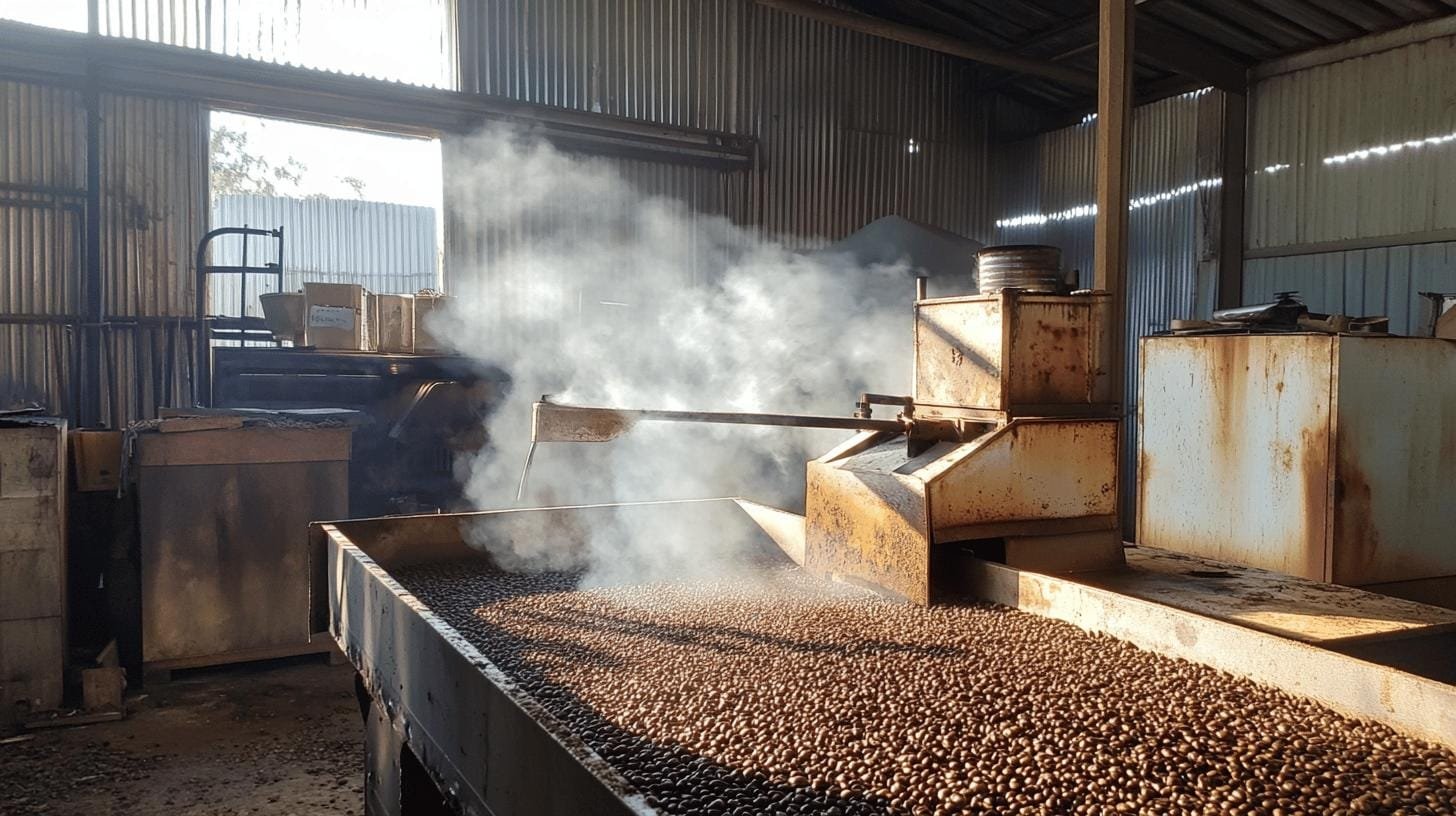 Coffee beans being roasted in a big coffee room - Italian Roast.jpg