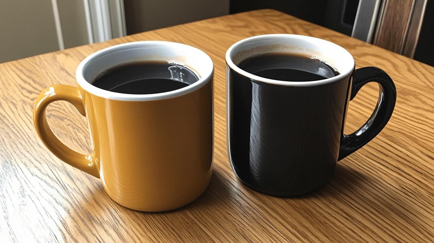 2 cups of black coffee on a table - Long Black Coffee Recipe.jpg