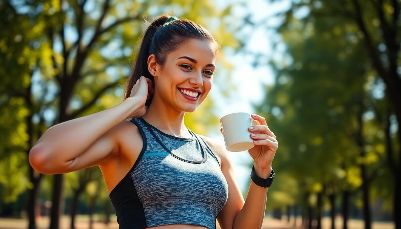 active person with coffee -how does coffee affect workout performance