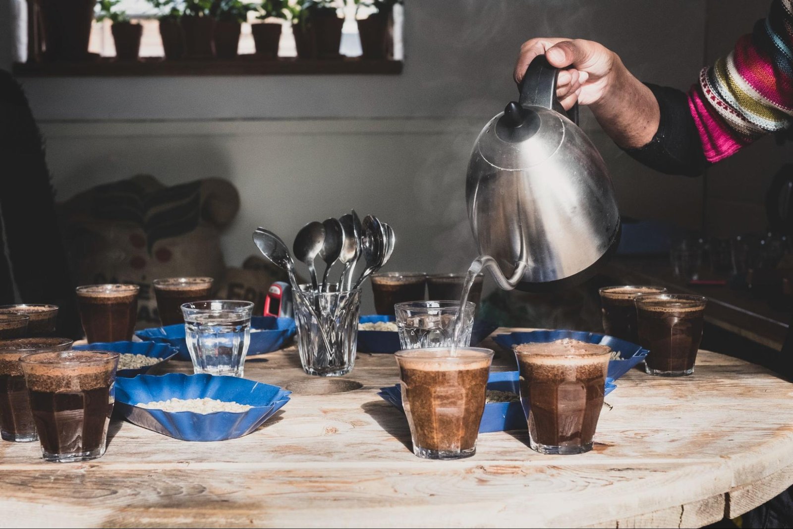 person preparing coffee